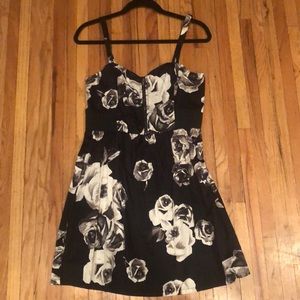 Black and white floral dress